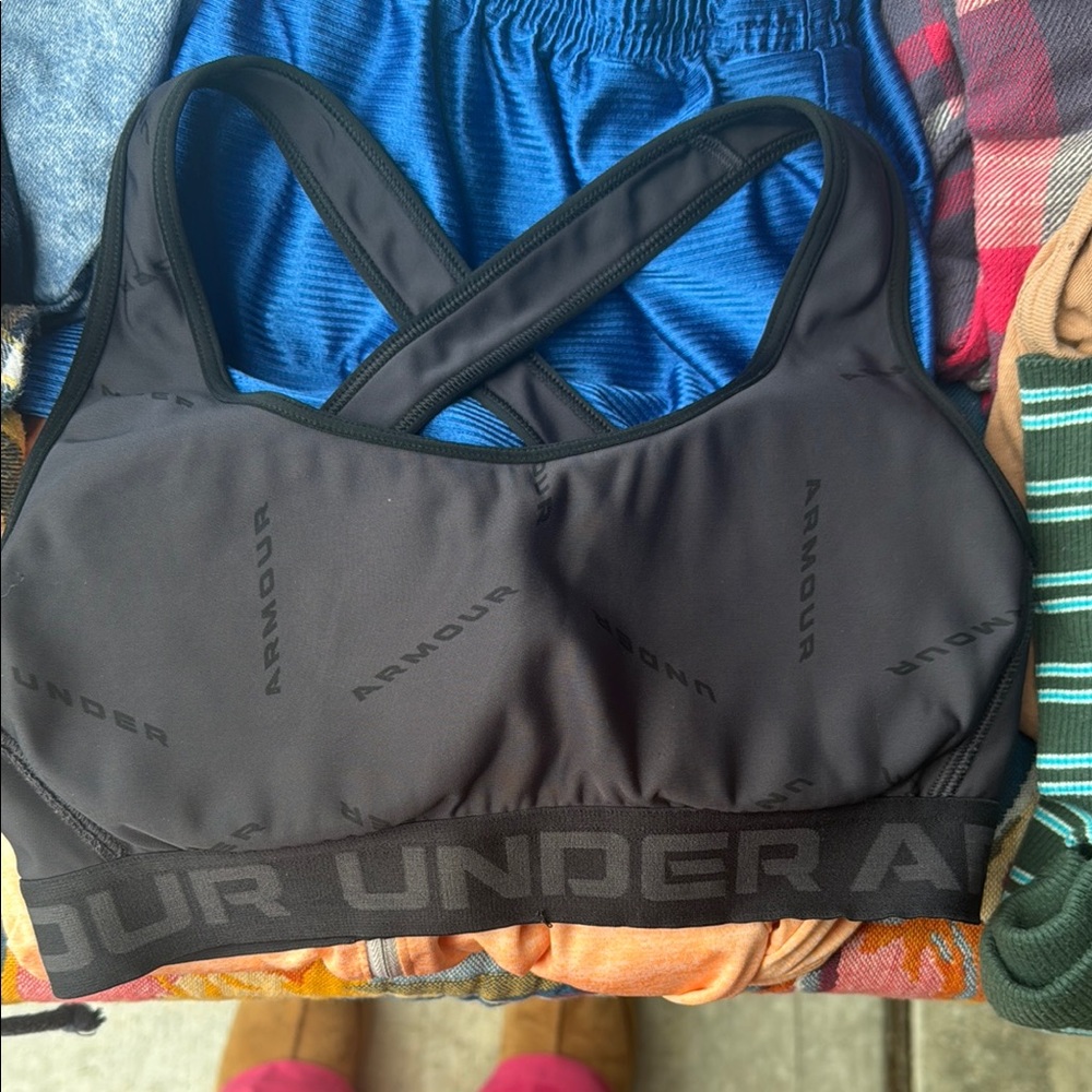 Under Armour Black Cross-Back Swim Top